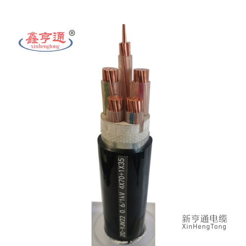 铝芯交联聚乙烯绝缘钢带铠装聚氯乙烯护套电力电缆 YJLV-0.6/1kV
